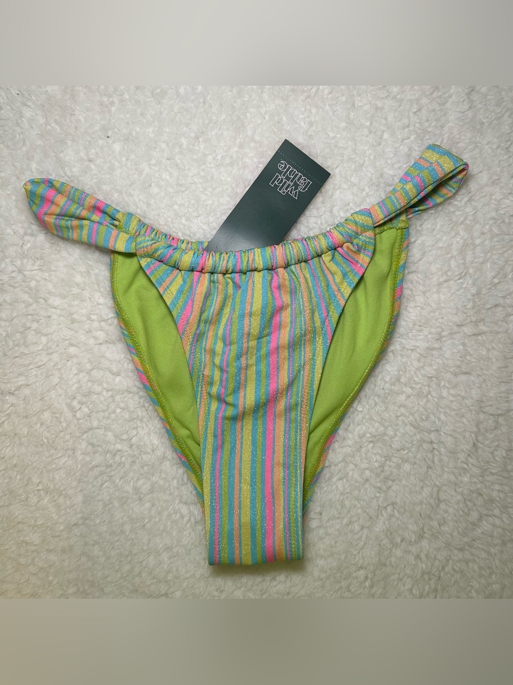 Wild Fable Women’s Low Rise High Leg Striped Sparkle Bikini Bottoms XS NEW